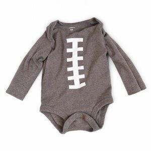 Carter's Heather Gray Long-Sleeve Football Graphic One-Piece